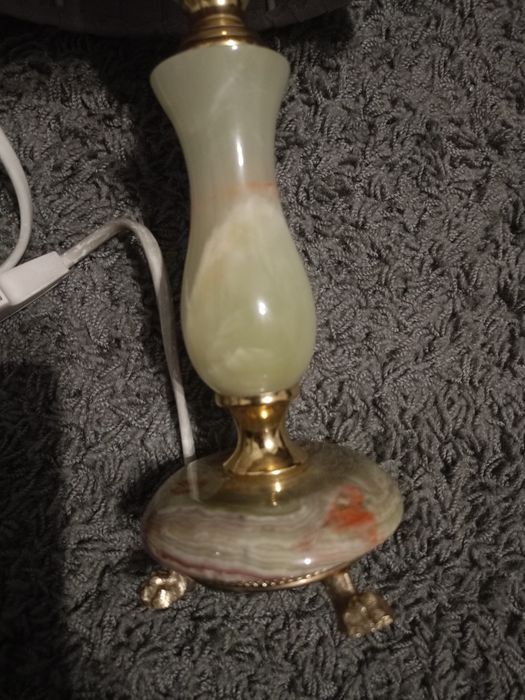 Piękna lampa alabaster mosiądz metal szwedzka vintage