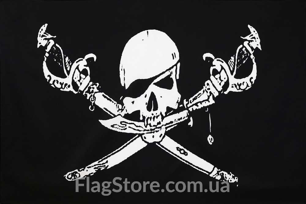 Пиратский флаг пиратов Jolly Roger Веселый роджер прапор 90*60/150*90