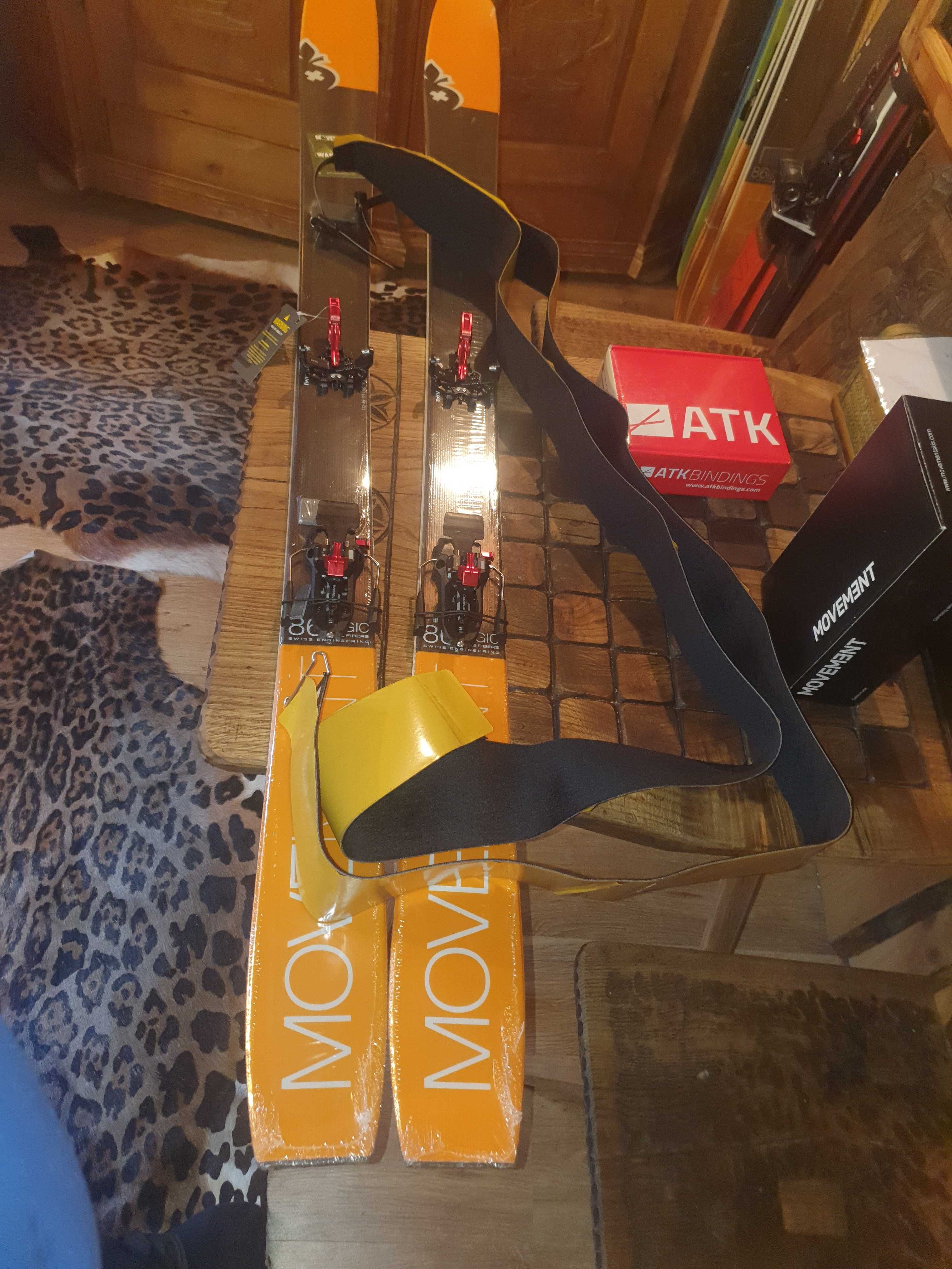KOMPLET MOVEMENT logic86 dl.169+ATK RT 10 red-97mm + foki do tych nart