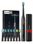 NOVO Fairywill Escova Dentes Elétrica, Recarregável + 8 Escovas