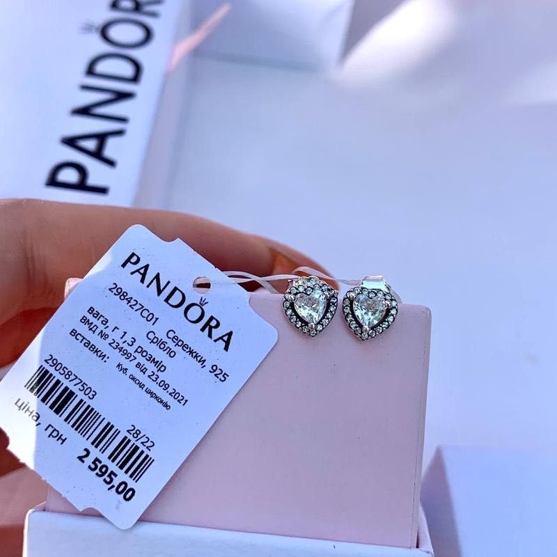 Сережки пандора оригінал, серьги пандора, срібні сережки Pandora