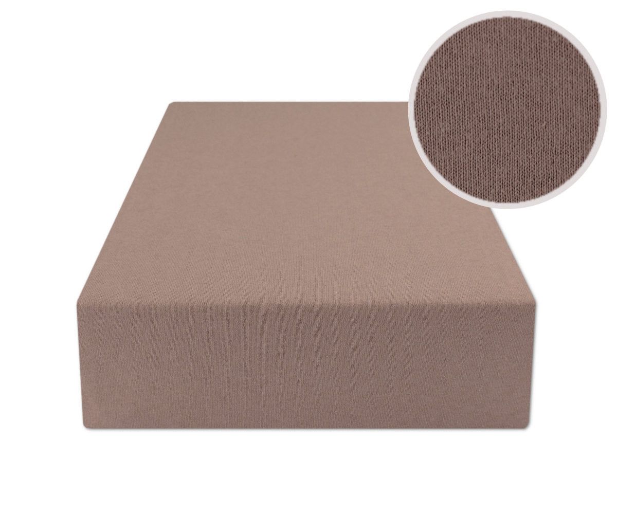 Prześcieradło z gumką 200x220 JERSEY Cappuccino eStilex