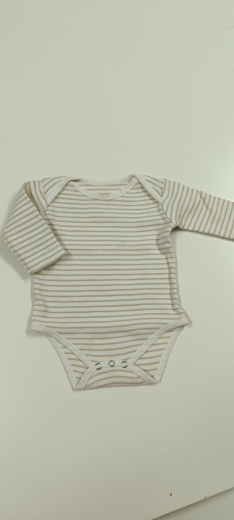 Body bebé 1/3 meses. Branco com riscas.