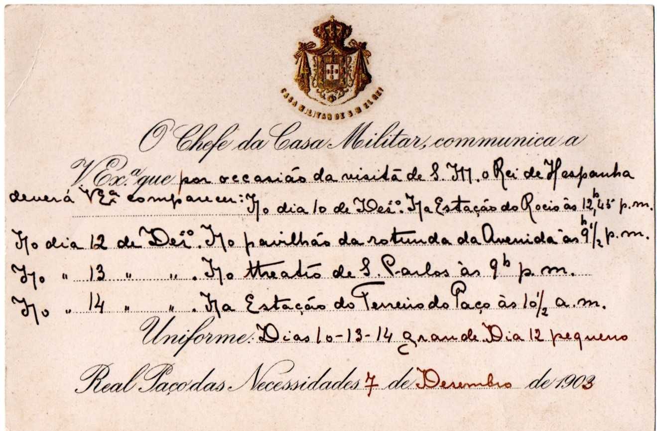 Conjunto - Visita do Rei de Espanha Afonso XIII a Portugal (1903)