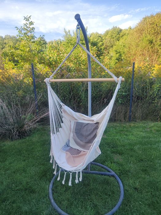 Fotel wiszący pałąk siedzisko zestaw tanio