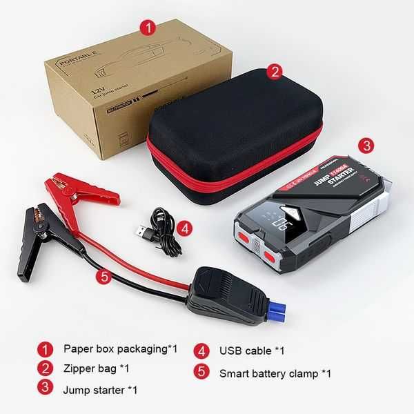 Пускозарядное устройство Бустер для авто JUMP STARTER 18000mAh, 1400A