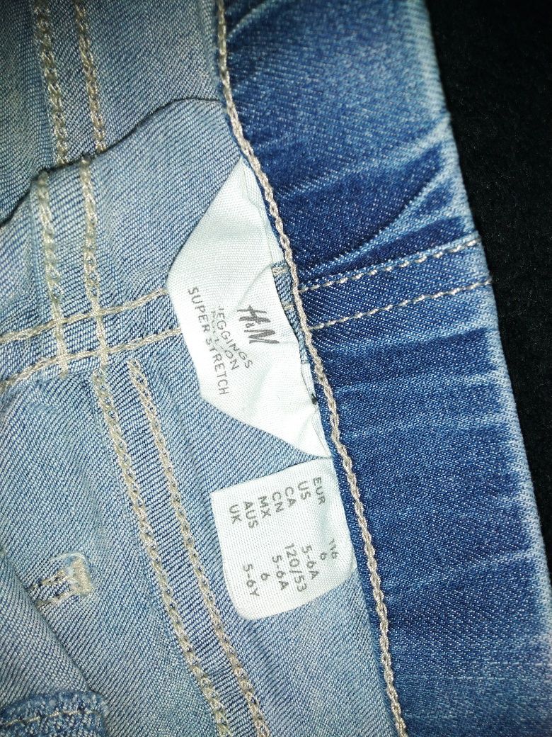 Spodnie H&M jegginsy jeans legginsy roz.116