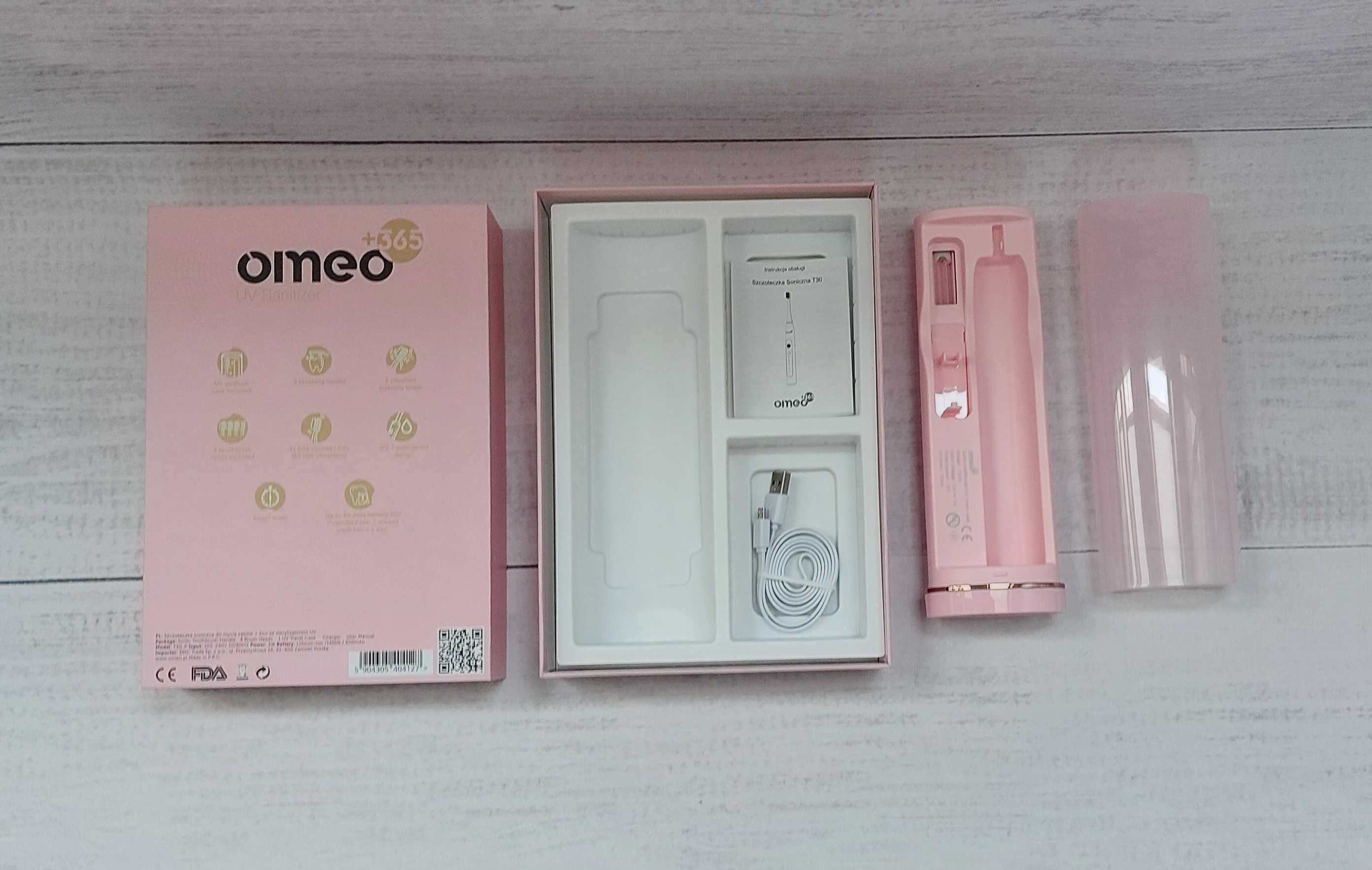 Etui Futerał PUDEŁKO  OMEO +365 UV Sanitizer PINK szczoteczka soniczna