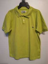 Lacoste rozm M koszulka polo męska, odcienie zieleni, bawełna, krótki