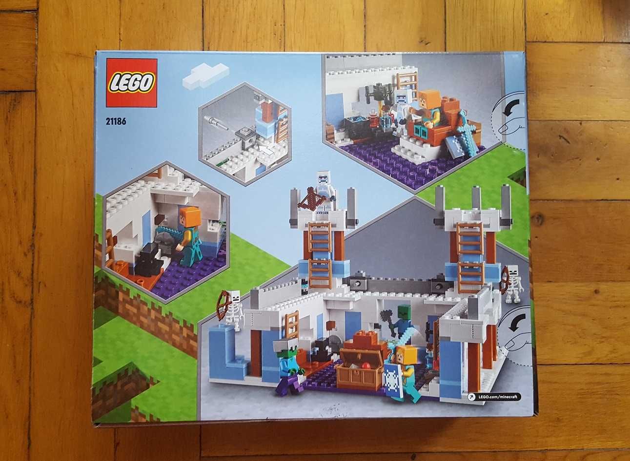 LEGO Minecraft 21186 + 21185 - Lodowy zamek + Bastion w Netherze NOWE