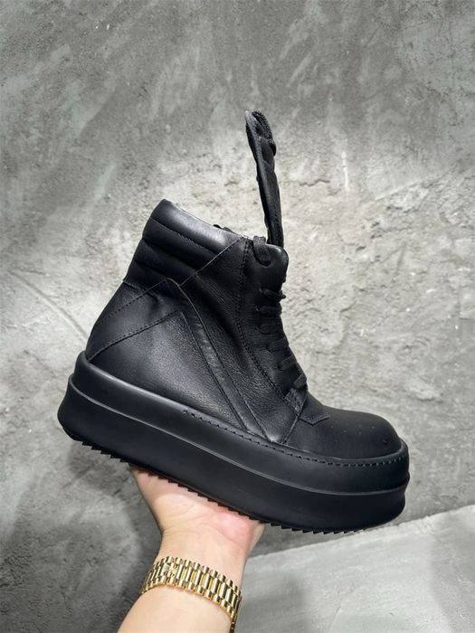 Rick Owens Geobasket Double Bumper/Megabumper Black/Преміум якість!