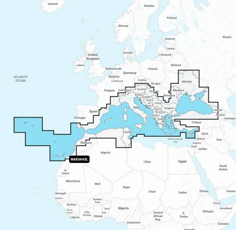 Mapa Navionics+ NAEU643L Chorwacja, Grecja, Morze Śródziemne