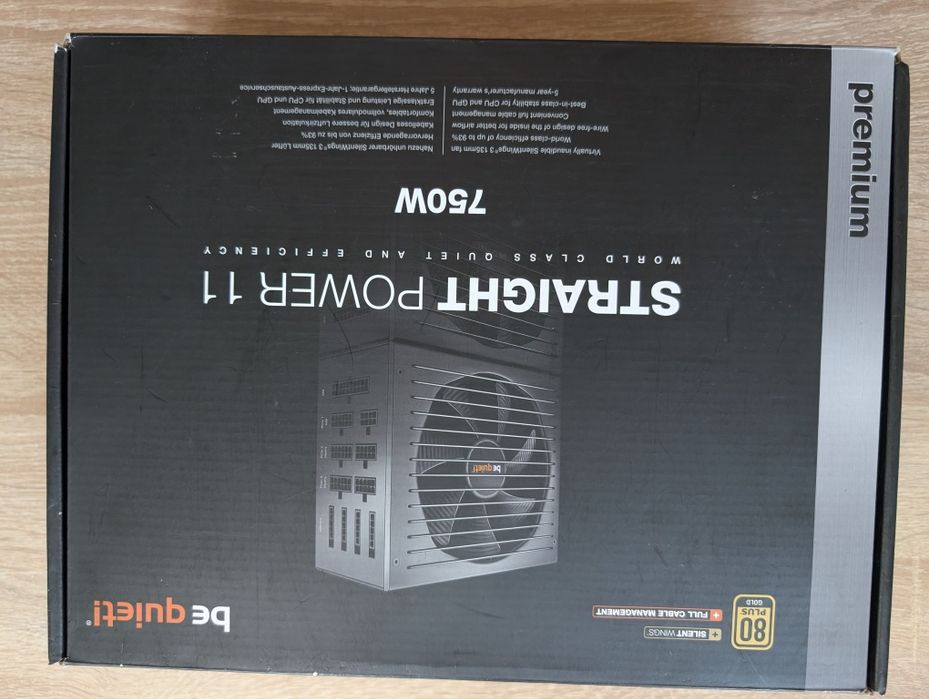 Bequiet! Straight Power 11 750 W 80 Plus Gold + komplet okablowania