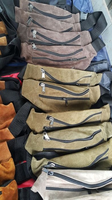 Бананка из натуральной кожи замши кожаная сумка на пояс плечо барсетка