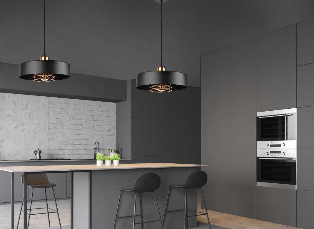 Metalowa Industrialna LAMPA WISZĄCA do salonu kuchni pokoju czarna