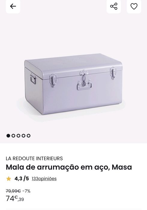 Mala de arrumação em aço lilás