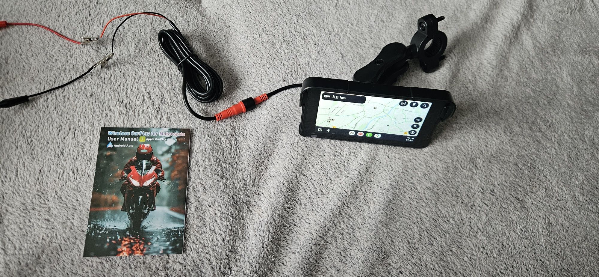 Carplay Android Antyradar Motocykl Skuter Nawigacja GPS Yanosik Mapy g