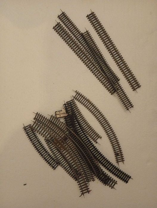 Pista de comboio e desvio hoe via estreita escala 1:20