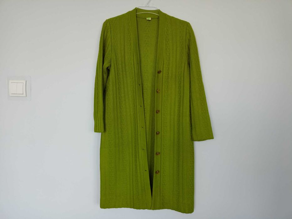 VINTAGE Kardigan długi damski rozmiar M