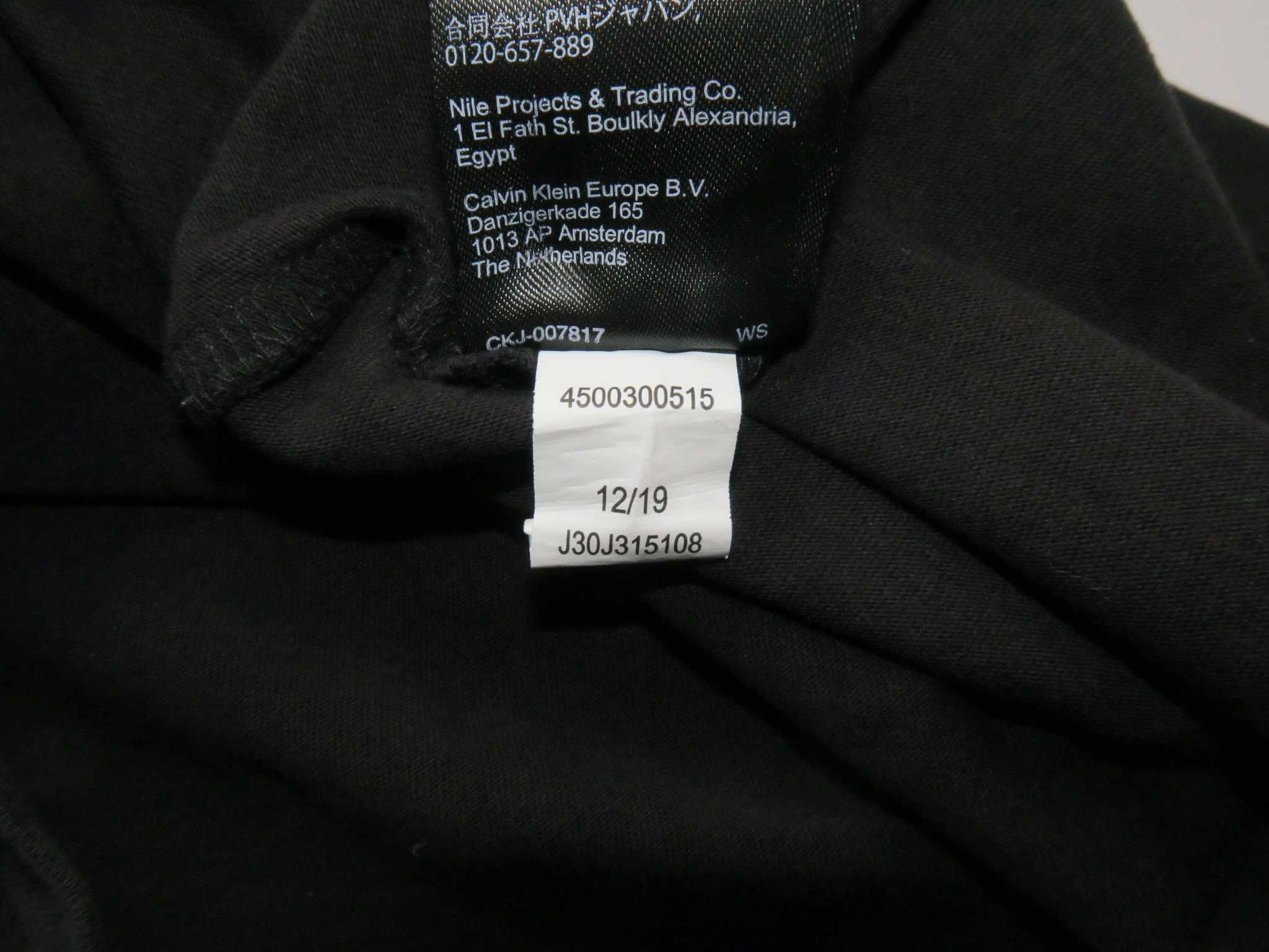 Calvin Klein longsleeve cienka bluza z patką S