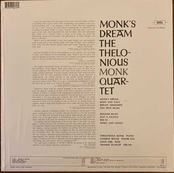 The Thelonious Monk Quartet ‎– Monk's Dream