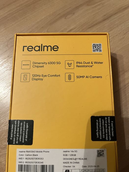 Nowy Realme 14x 5G  6/128GB