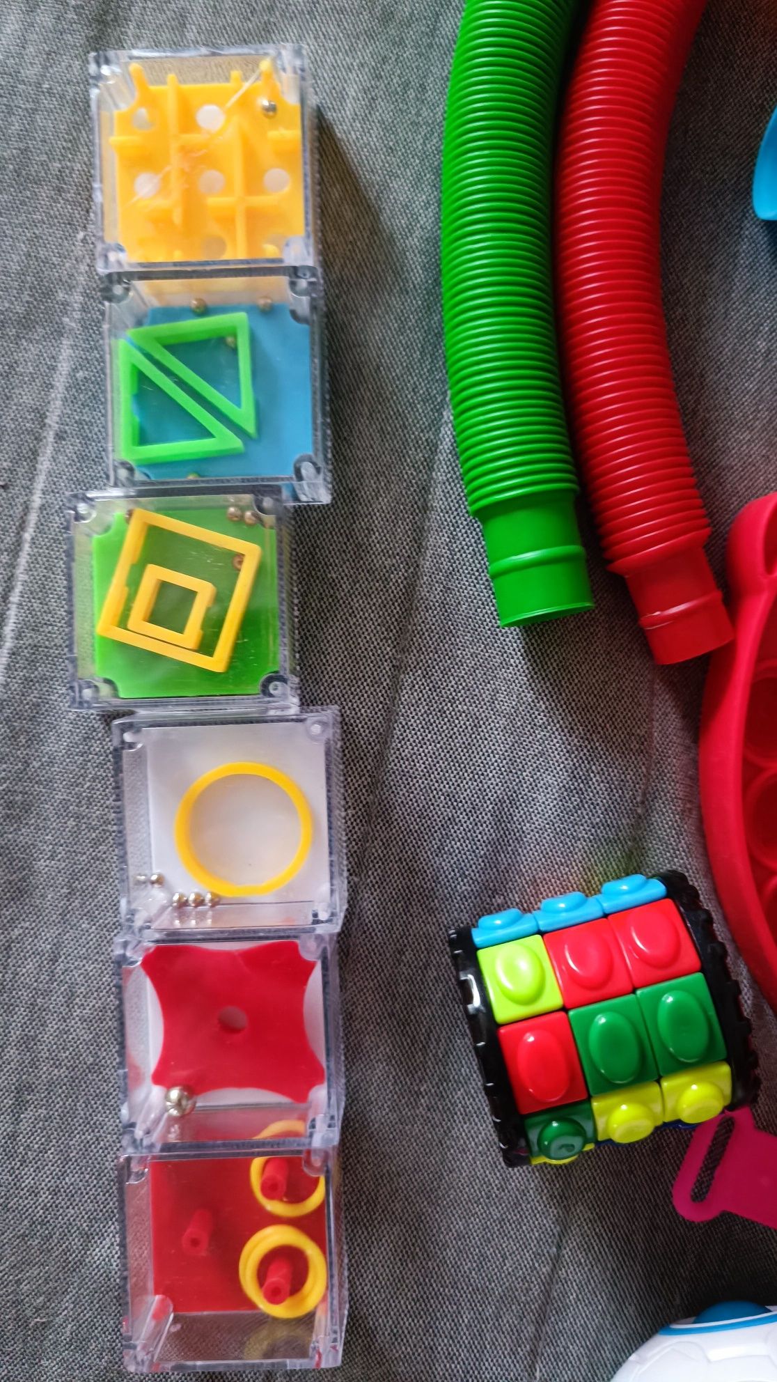 Zestaw zabawki antystresowe sensoryczne pop it rury  fidget toys