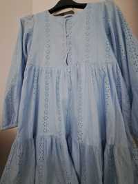 Sukienka 158 reserved ażurowa niebieska