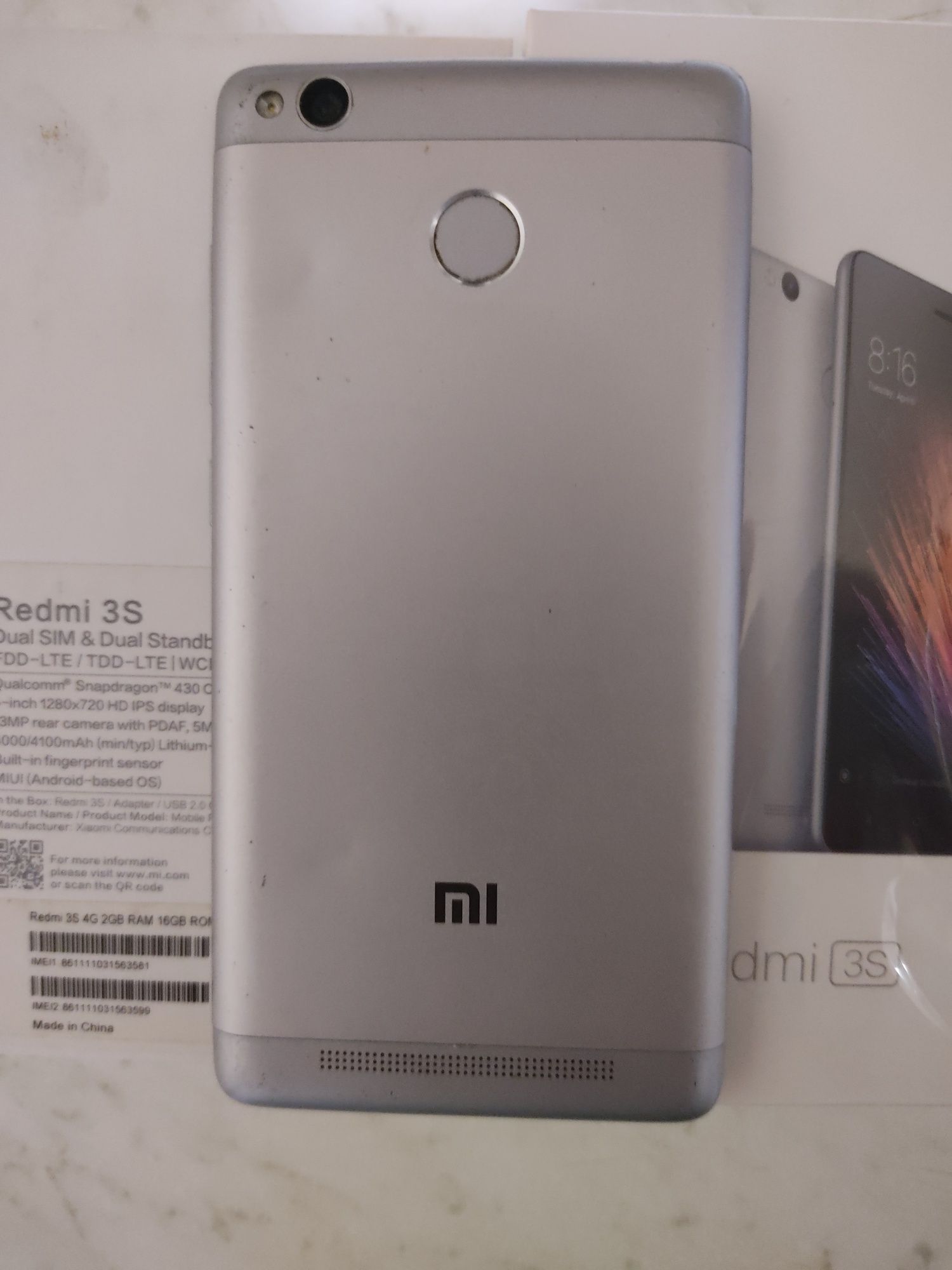 Xiaomi Redmi 3S 2/16GB Grey под восстановление, нерабочий