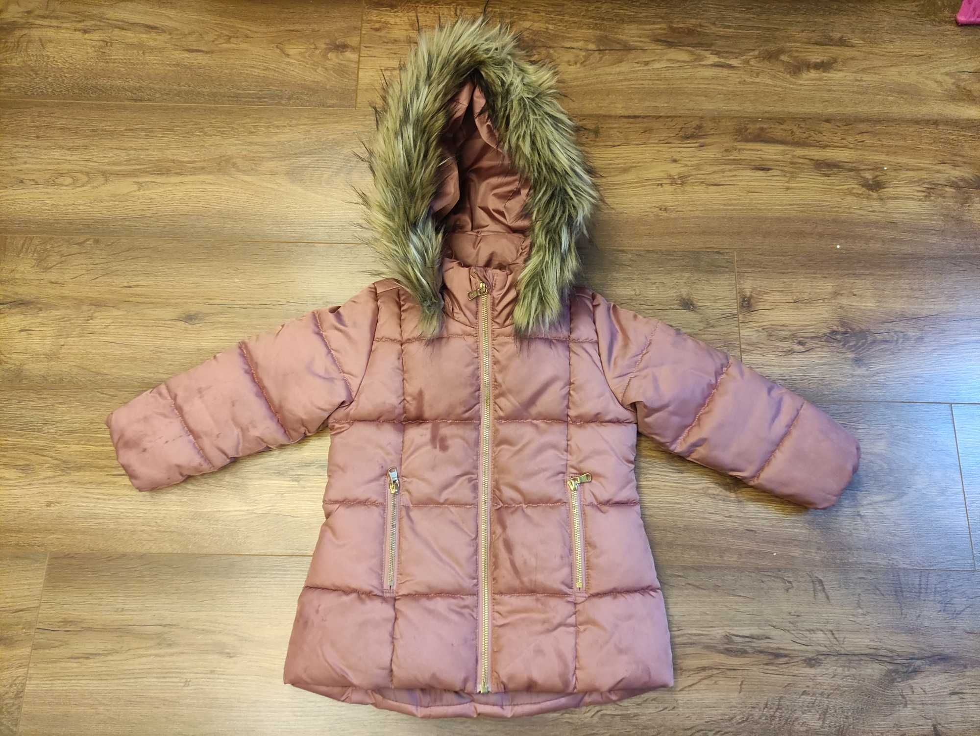 Kurtka zimowa puchowa Parka H&M kaptur rozm. 98