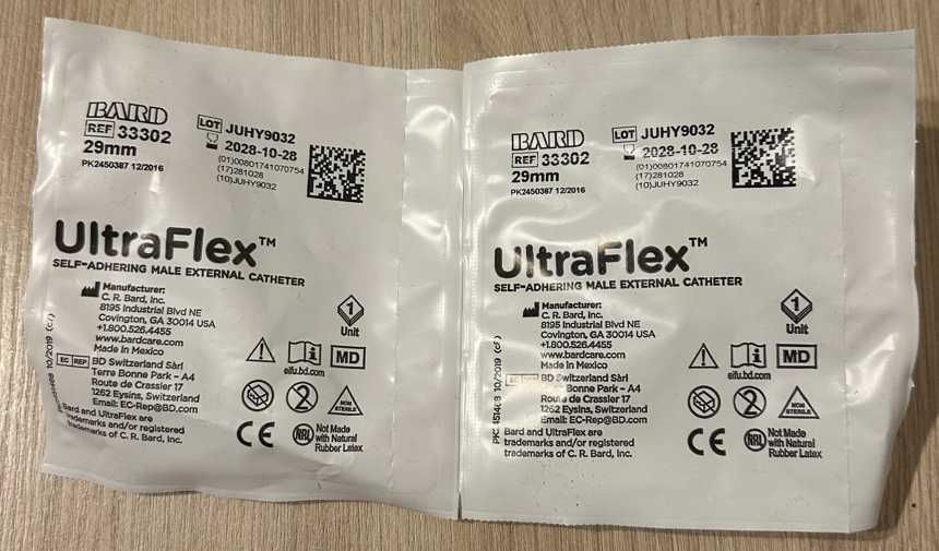 UltraFlex 29 mm, Урідон, уропрезервативи, силіконові самоклейка