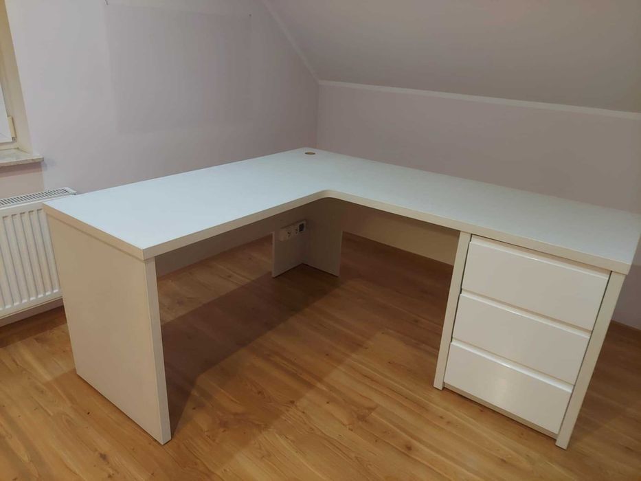 duże biurko sklejka plus wysoki połysk