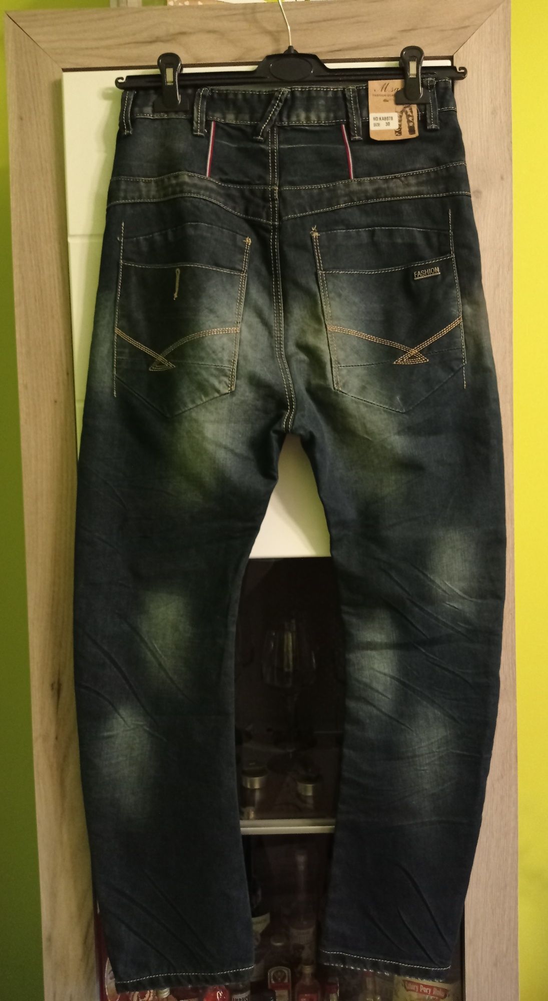 Spodnie męskie proste jeansy M Sara