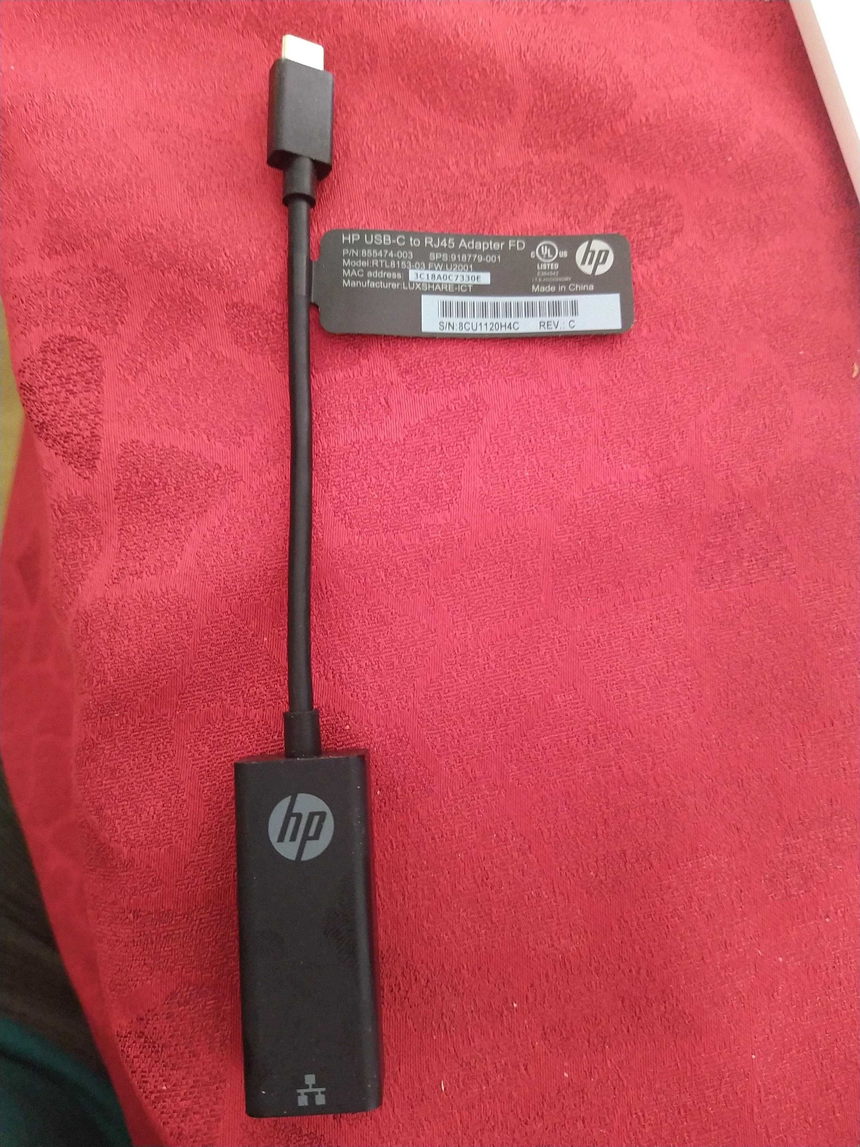 Adaptador HP RJ45 USB-C, novo