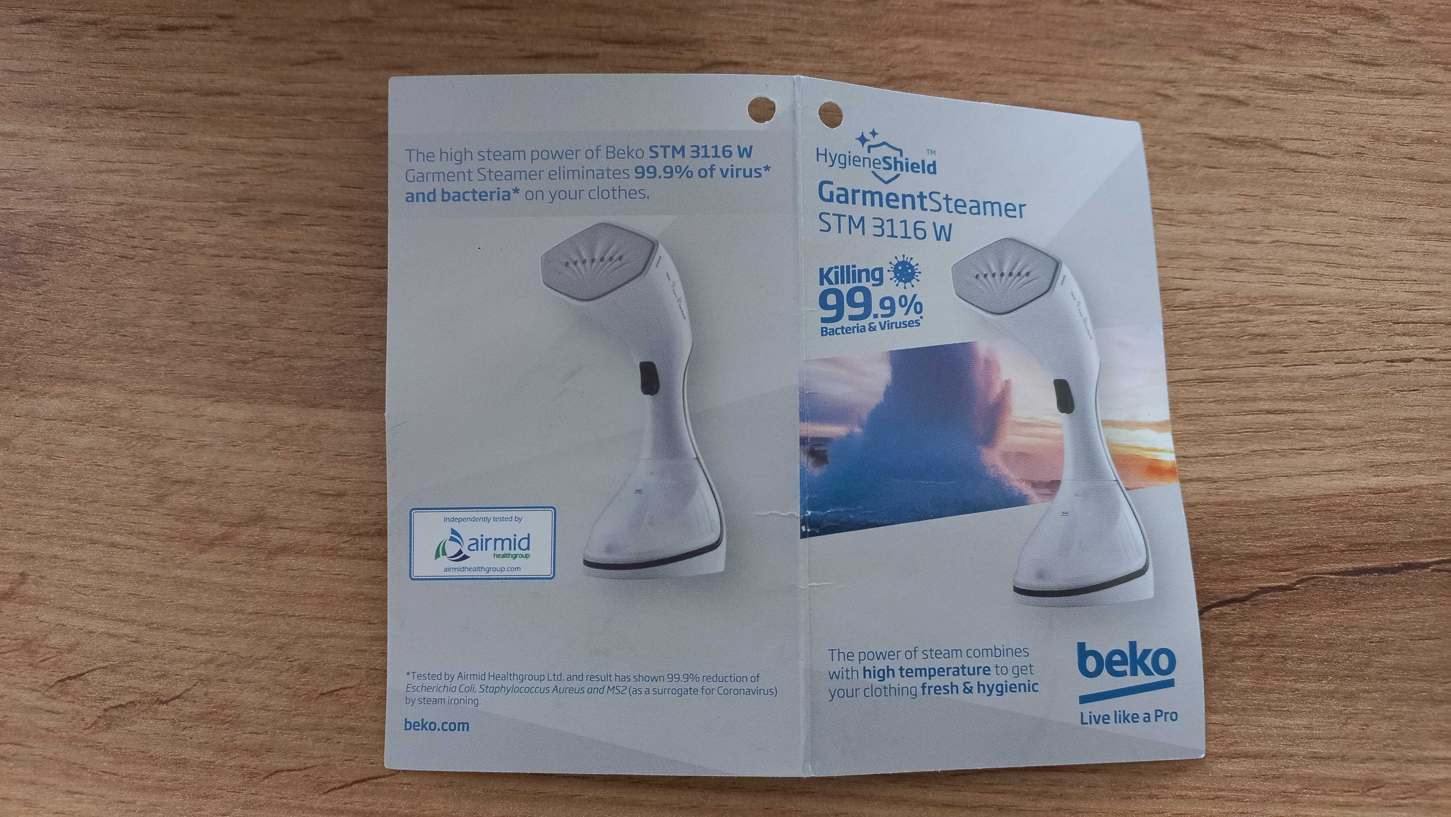 Parownica steamer do ubrań Beko STM 3116 W 1600 W  NOWA!!!