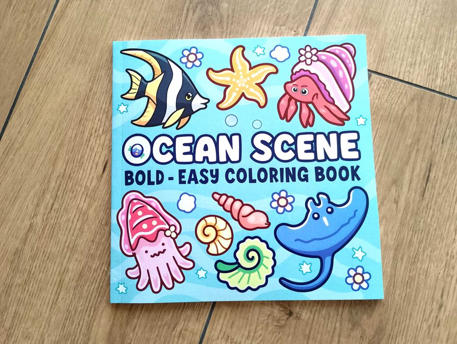 Ocean Scene, Bold - Easy Coloring Book, kolorowanki