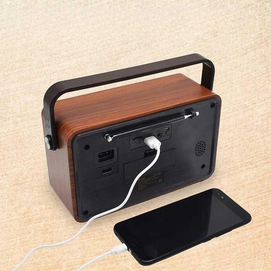 Radio Przenośne RABA RETRO BLUETOOTH, FM, USB, SD, AUX z pilotem brąz