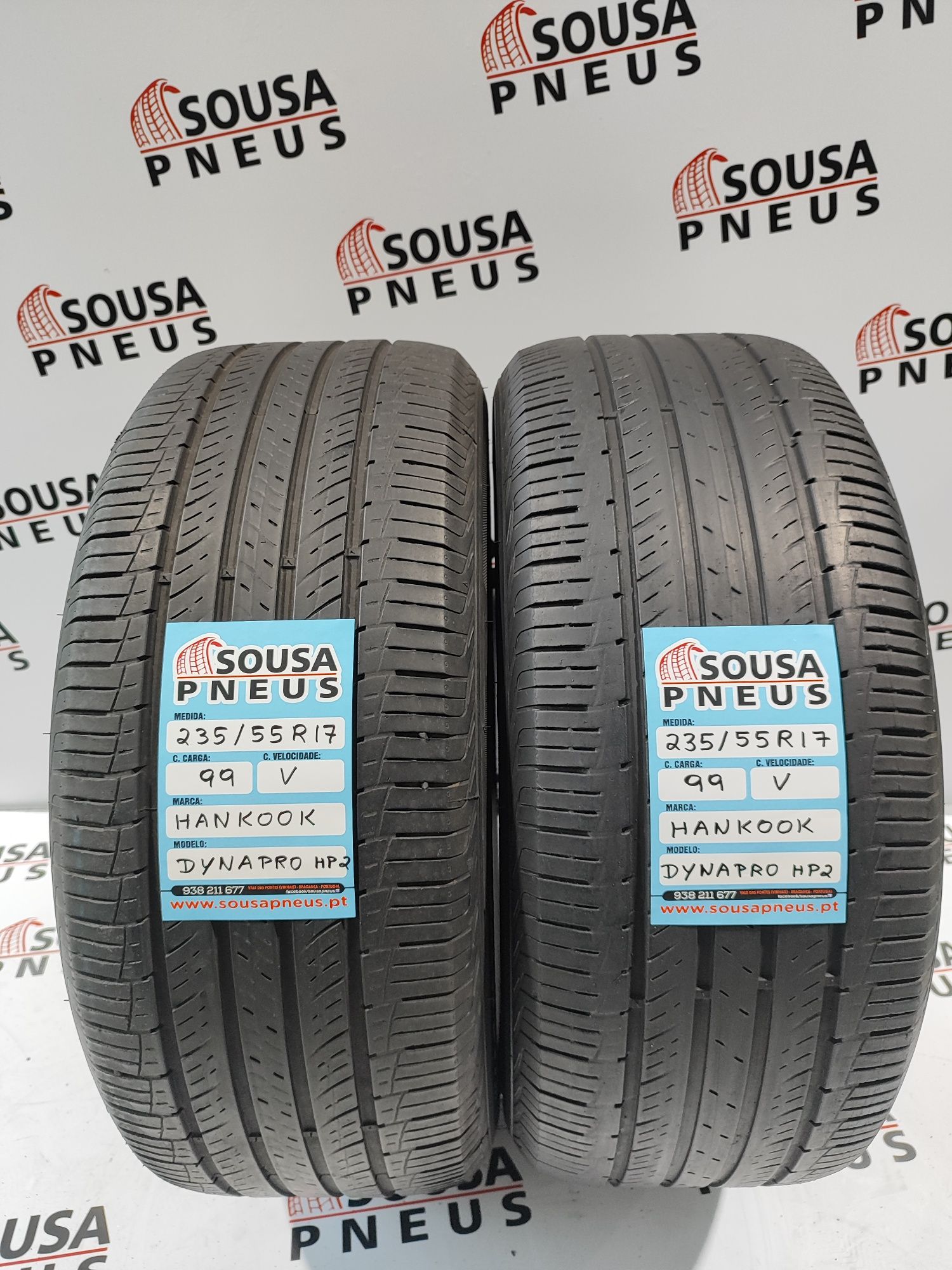 2 pneus semi novos 235-55R17 Hankook - Oferta dos Portes