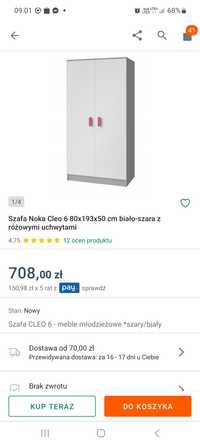 Szafa z komoda dla dziewczynki