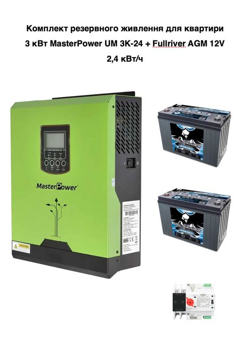 Комплект резервного живлення для квартири 3 кВт