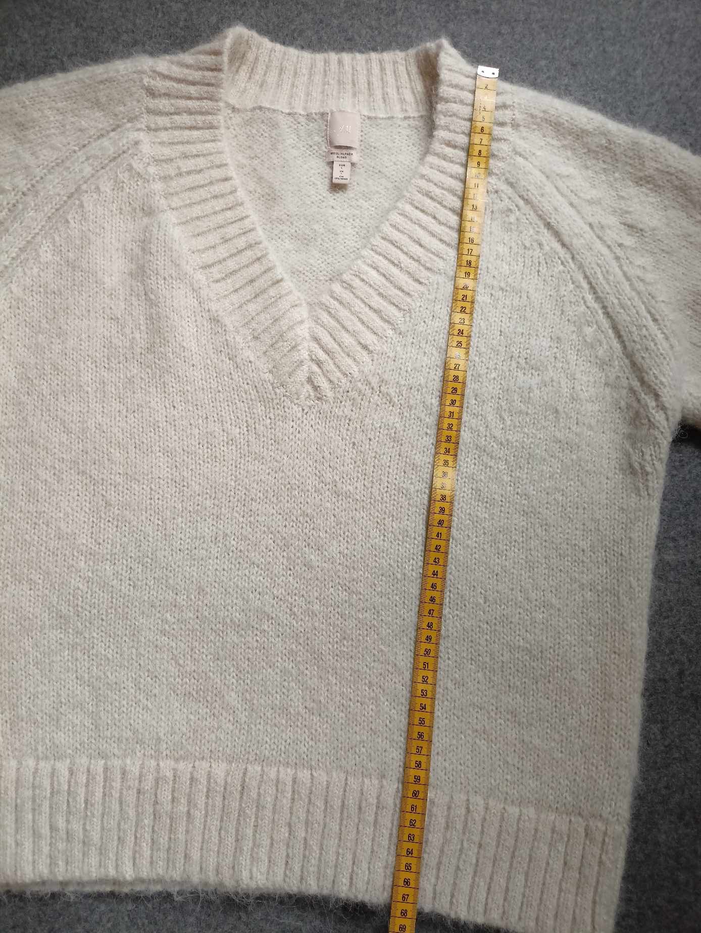 Sweter wełna, alpaka H&M styl oversize/Roz L/XL