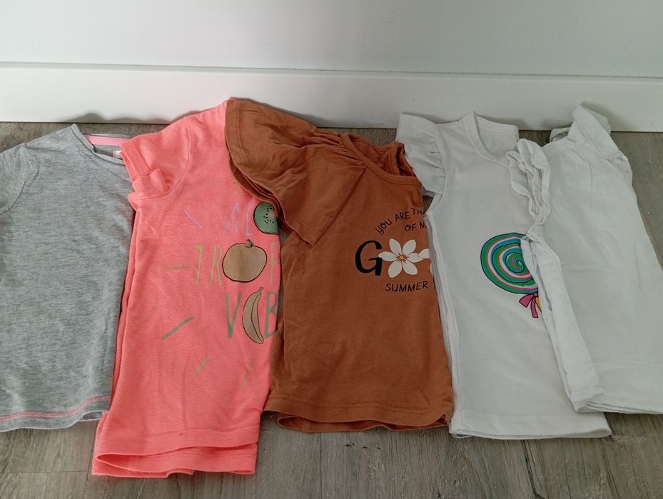 T-shirty + koszula, krótki rękaw r.104. 5szt.