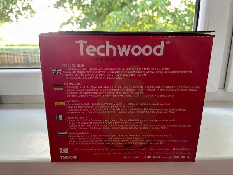 Techwood TMB-340 Mikser Kuchenny z 2 Misami 3,5L, 500W, Trzepaczka