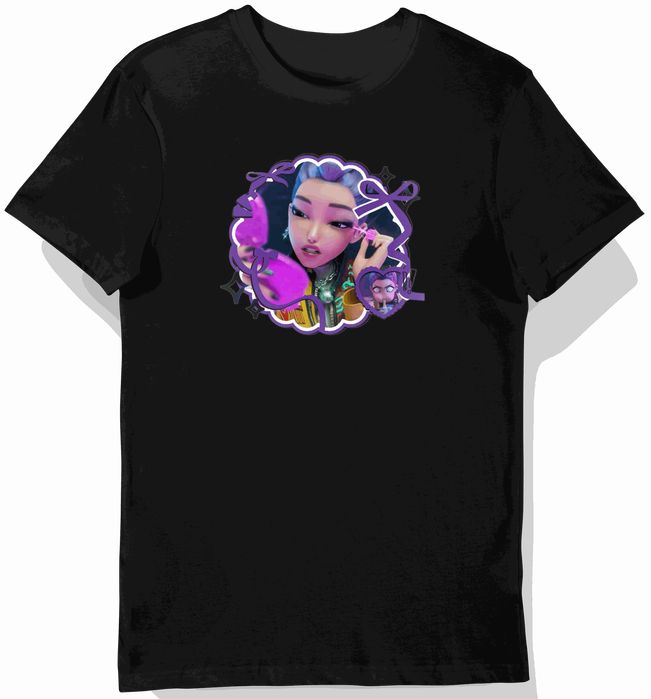 Koszulka dziecięca czarna, postać z lusterkiem 104