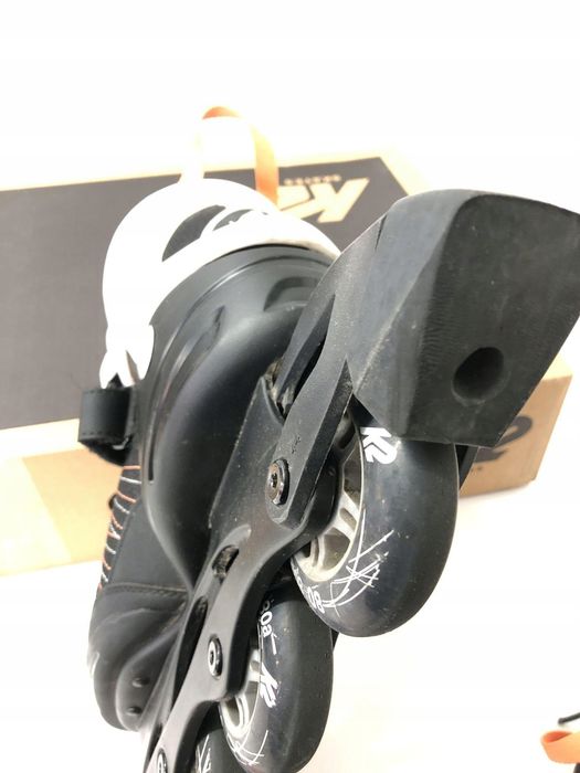 Damskie rolki K2 Alexis 80 czarne-pomarańczowe z hamulcem 80mm 80A