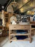 drewniana konsola TEAK lite drewno rustykalna szafka FARMHOUSE boho