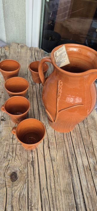 Dzban Dzbanek Kanka komplet do zsiadłego mleka Cepelia Kartuzy