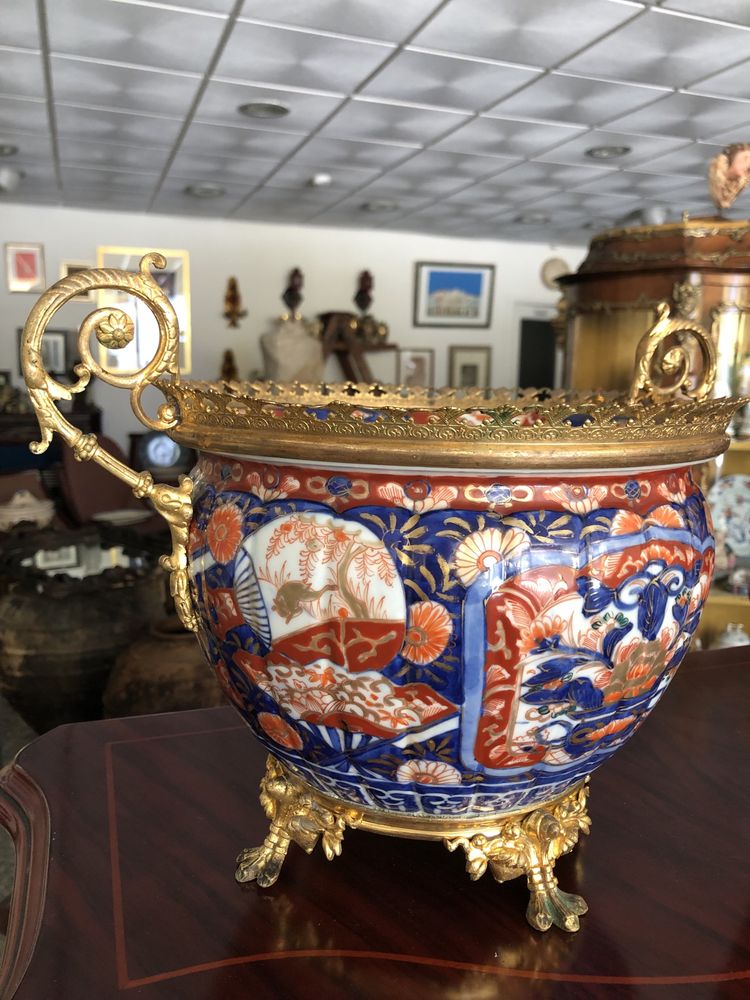 Jarra e cachepot Imari