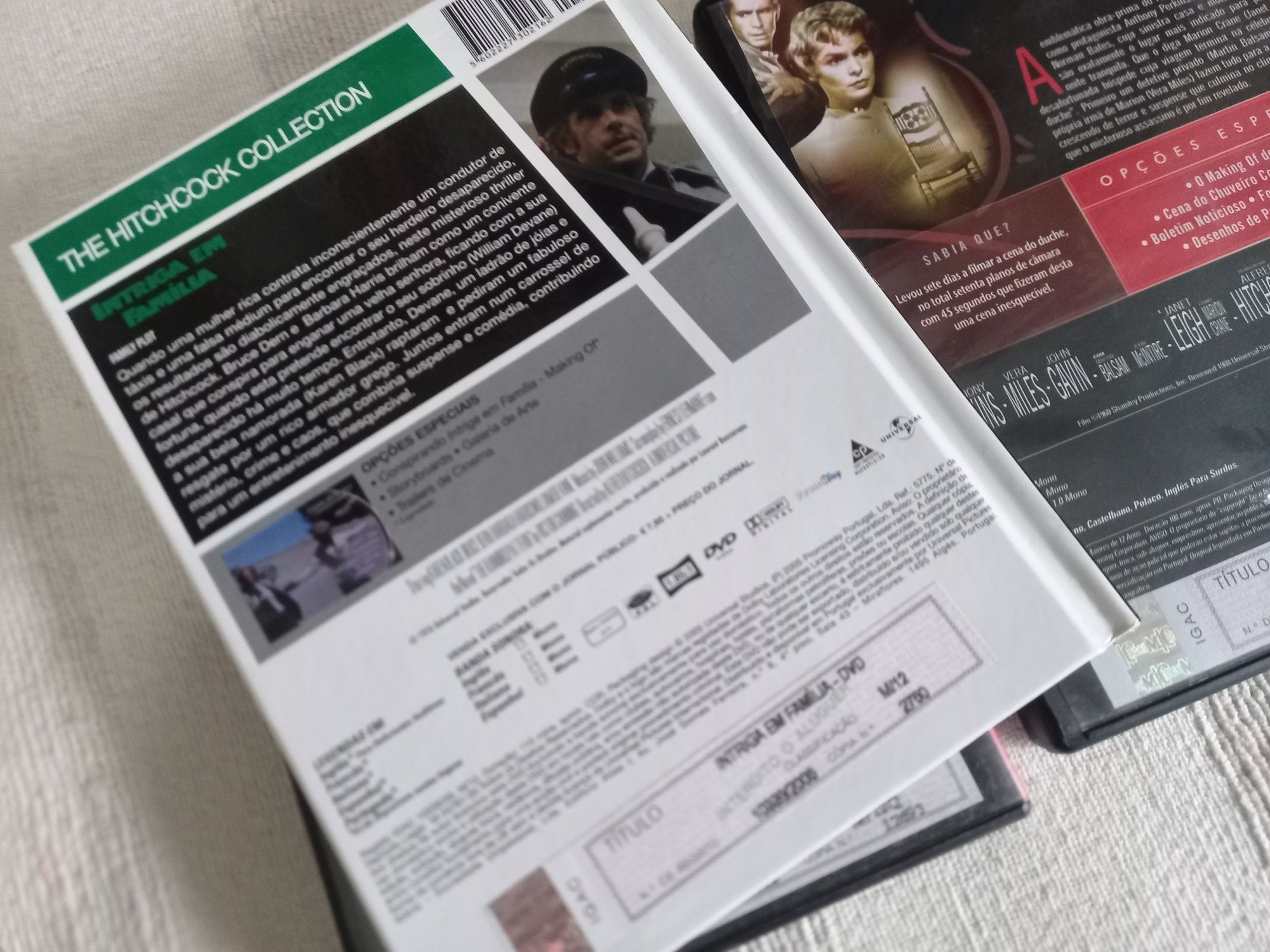 Três dvds originais filmes de Alfred Hitchcock por oito euros