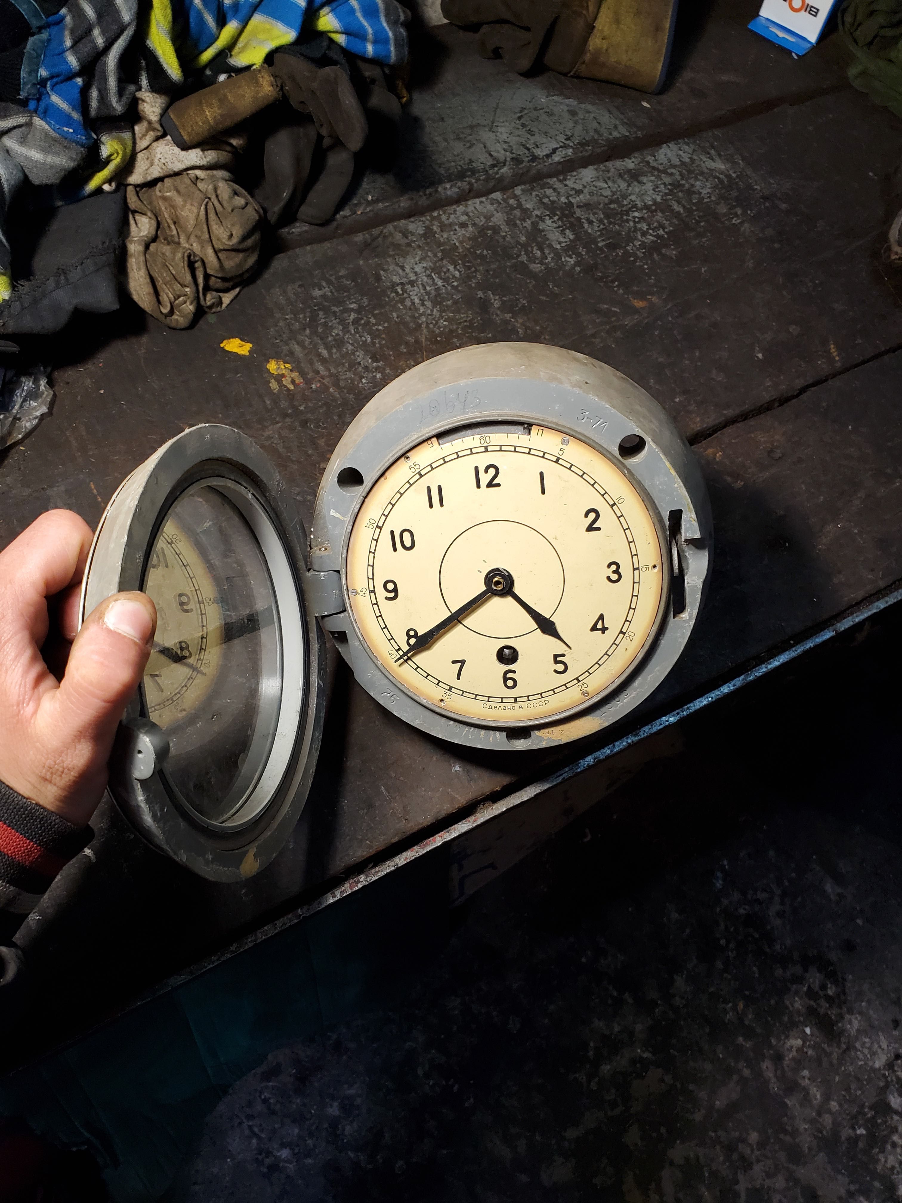 Часы настенные механические трюмные судовые часы корабля катера лодки